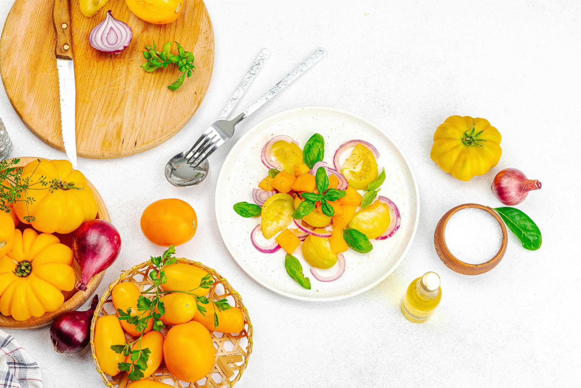 colorful seasonal salad on plate